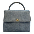 1997 Chanel CC Denim Kelly Top Handle Bag
