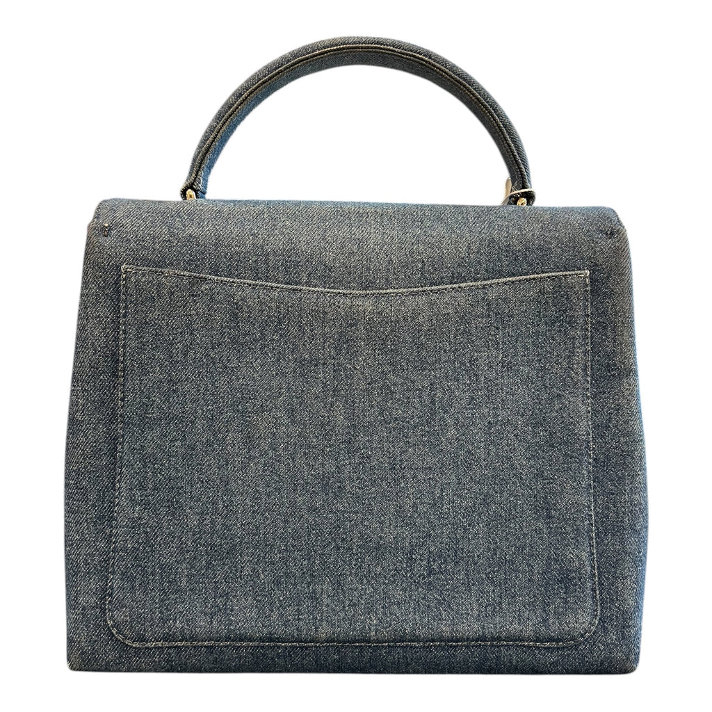 1997 Chanel CC Denim Kelly Top Handle Bag
