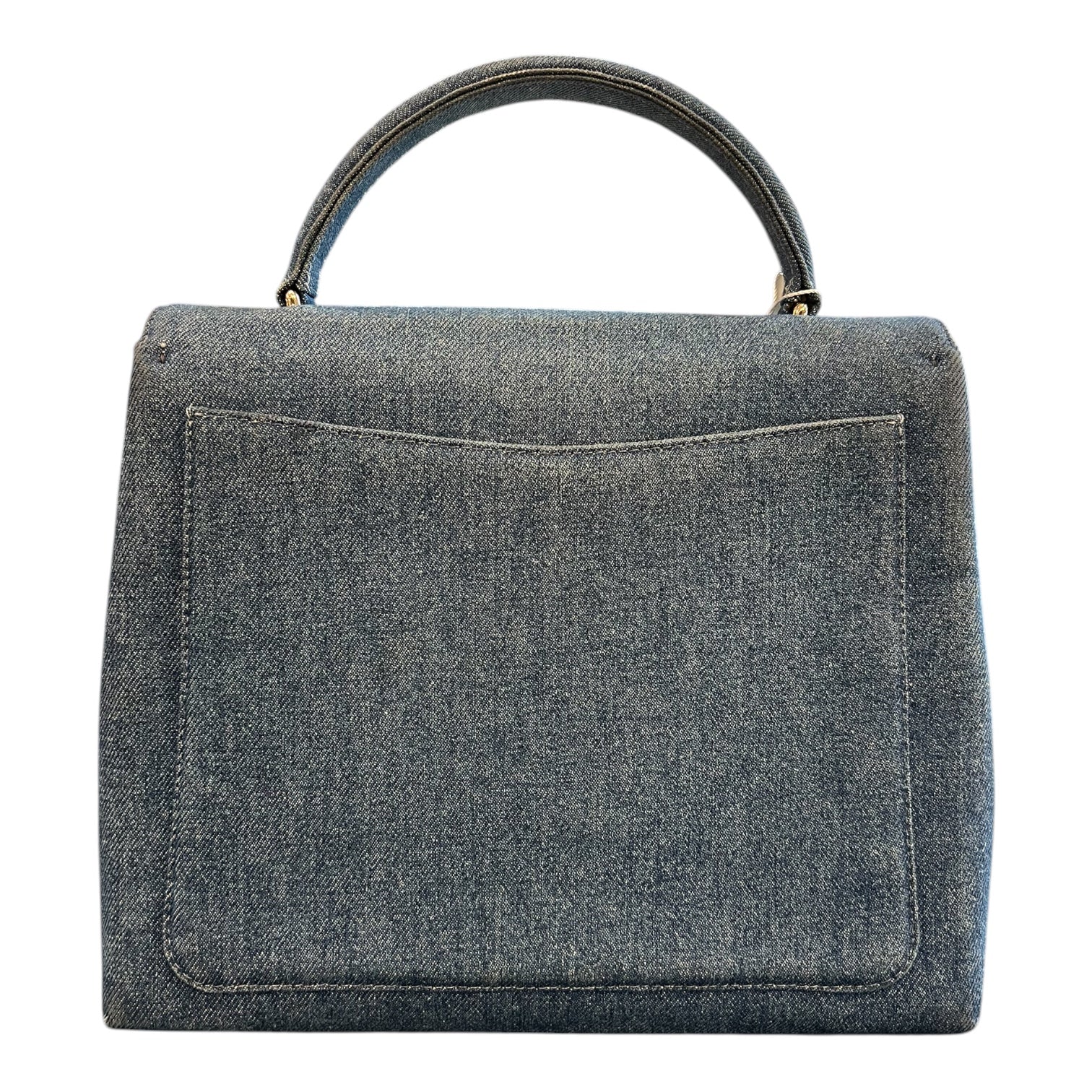 1997 Chanel CC Denim Kelly Top Handle Bag