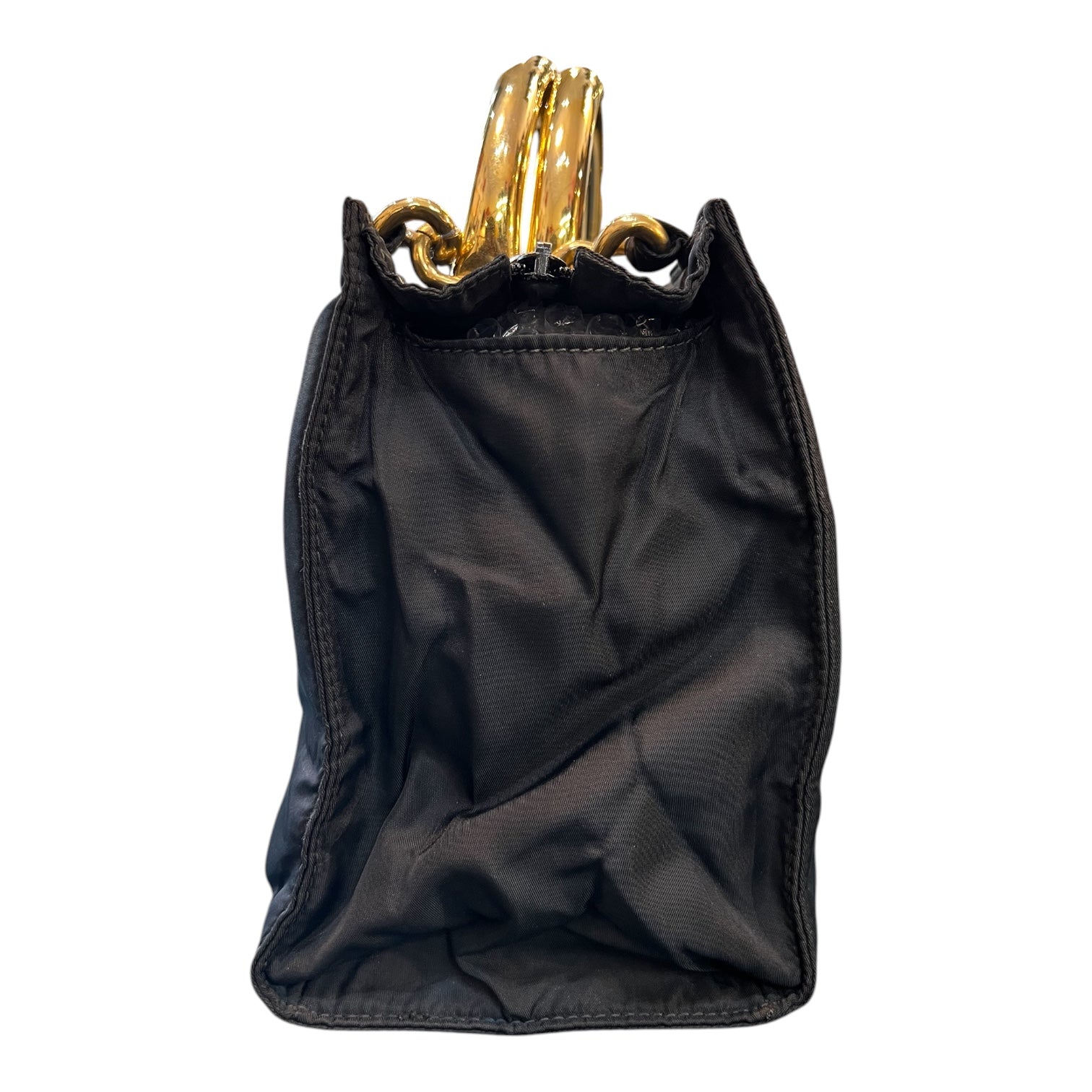 Prada Tessuto Metal Handle Bag