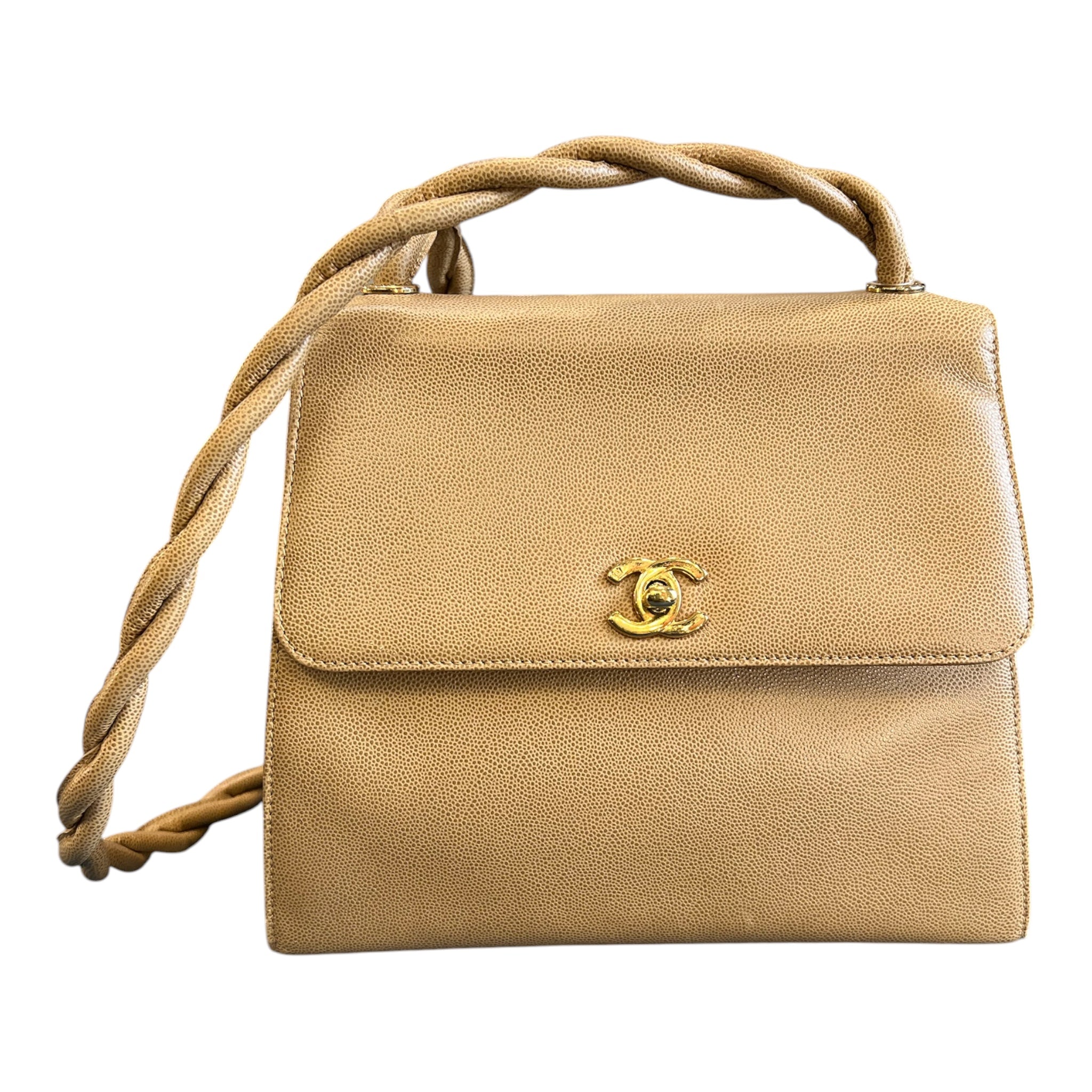 1997 Chanel CC Caviar Twisted Strap Shoulder Bag