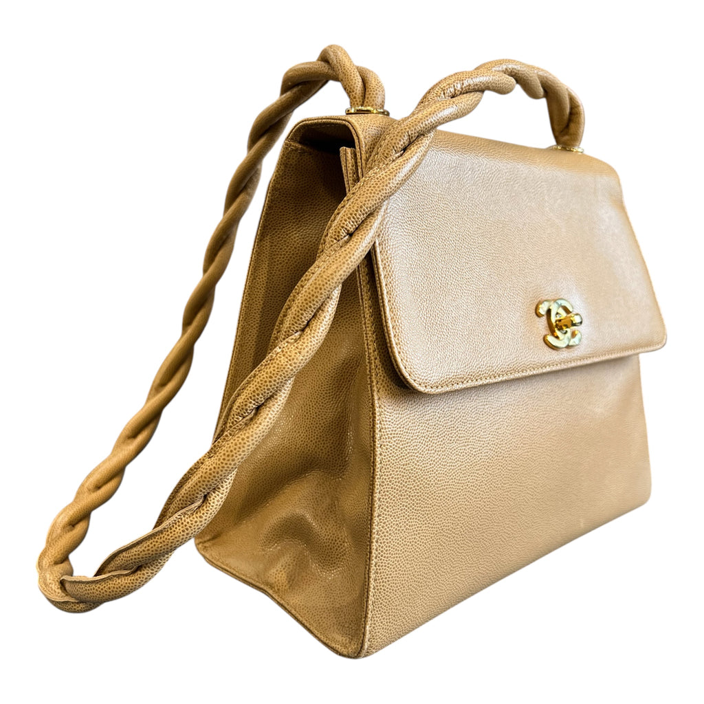 1997 Chanel CC Caviar Twisted Strap Shoulder Bag