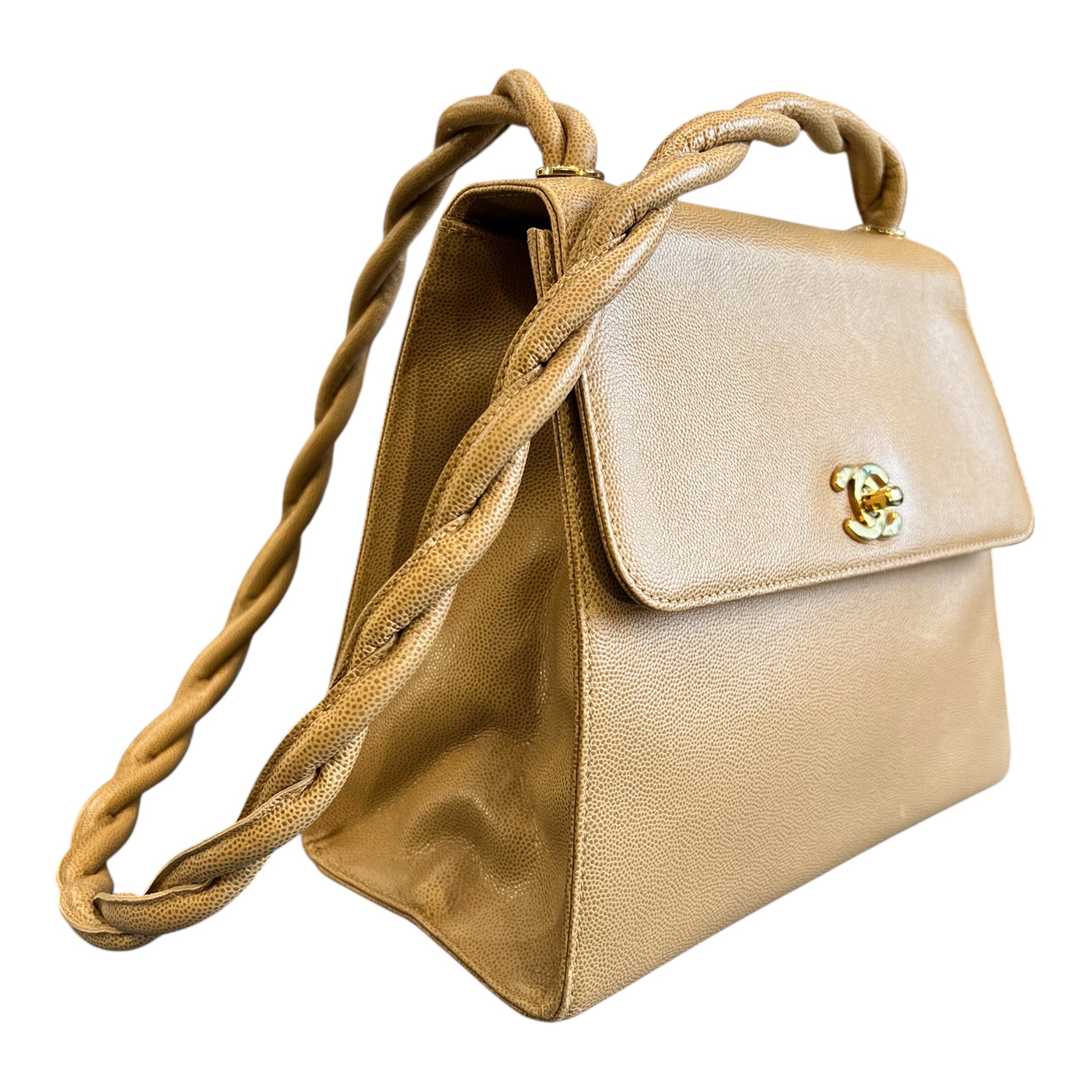 1997 Chanel CC Caviar Twisted Strap Shoulder Bag