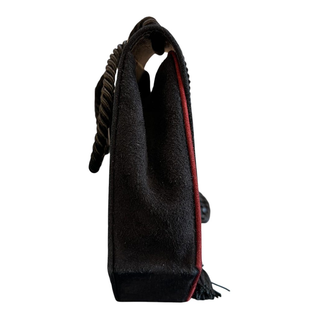 Yves Saint Laurent Bicolor Suede Tassel Crossbody Handbag