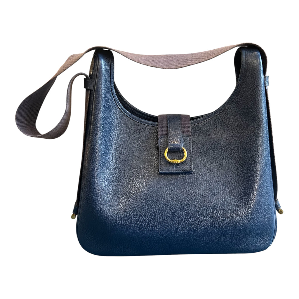 Hermès Evelyne Shoulder Bag in Midnight Blue Leather