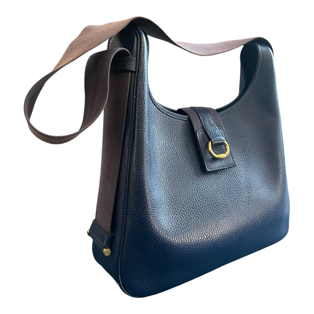 Hermès Evelyne Shoulder Bag in Midnight Blue Leather