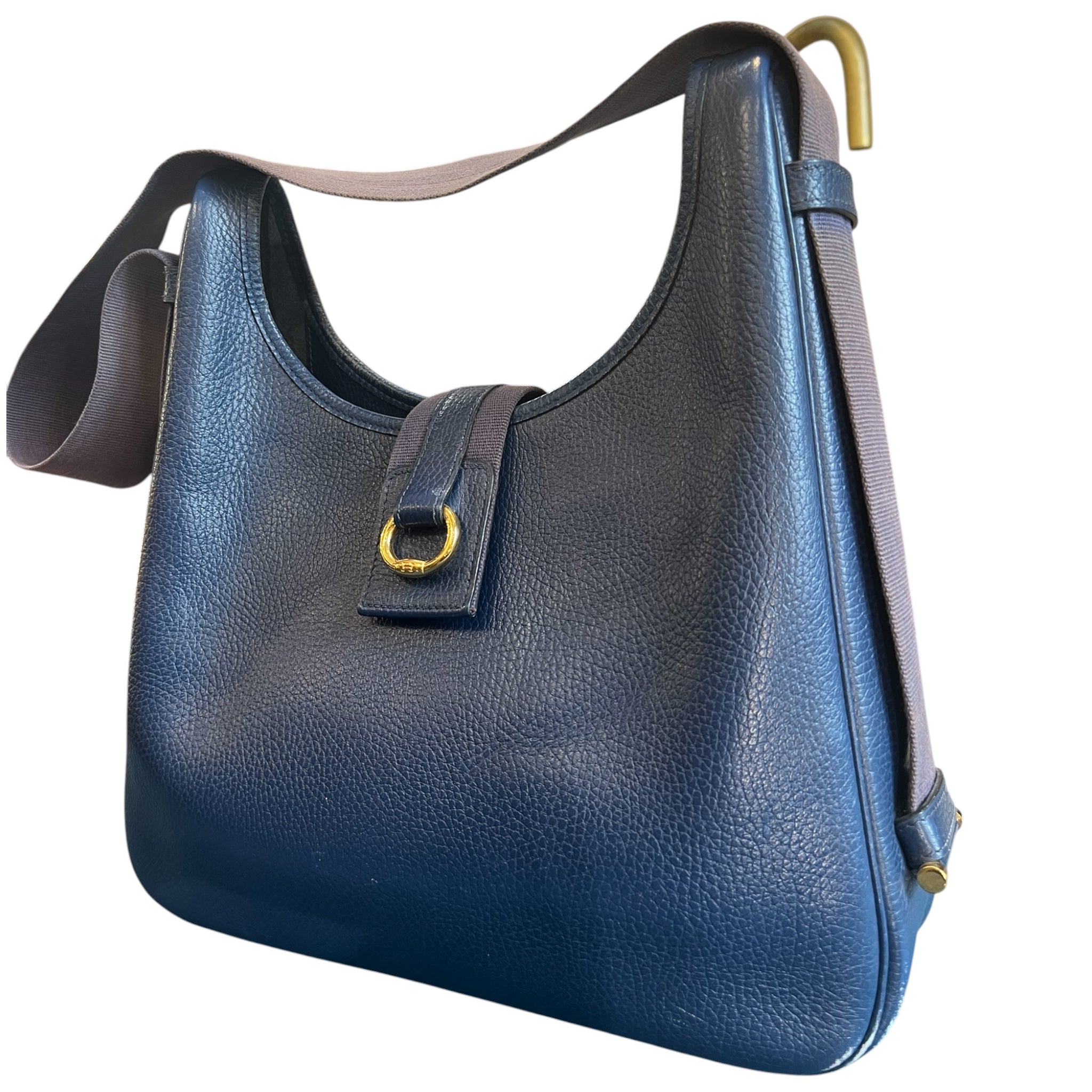 Hermès Evelyne Shoulder Bag in Midnight Blue Leather
