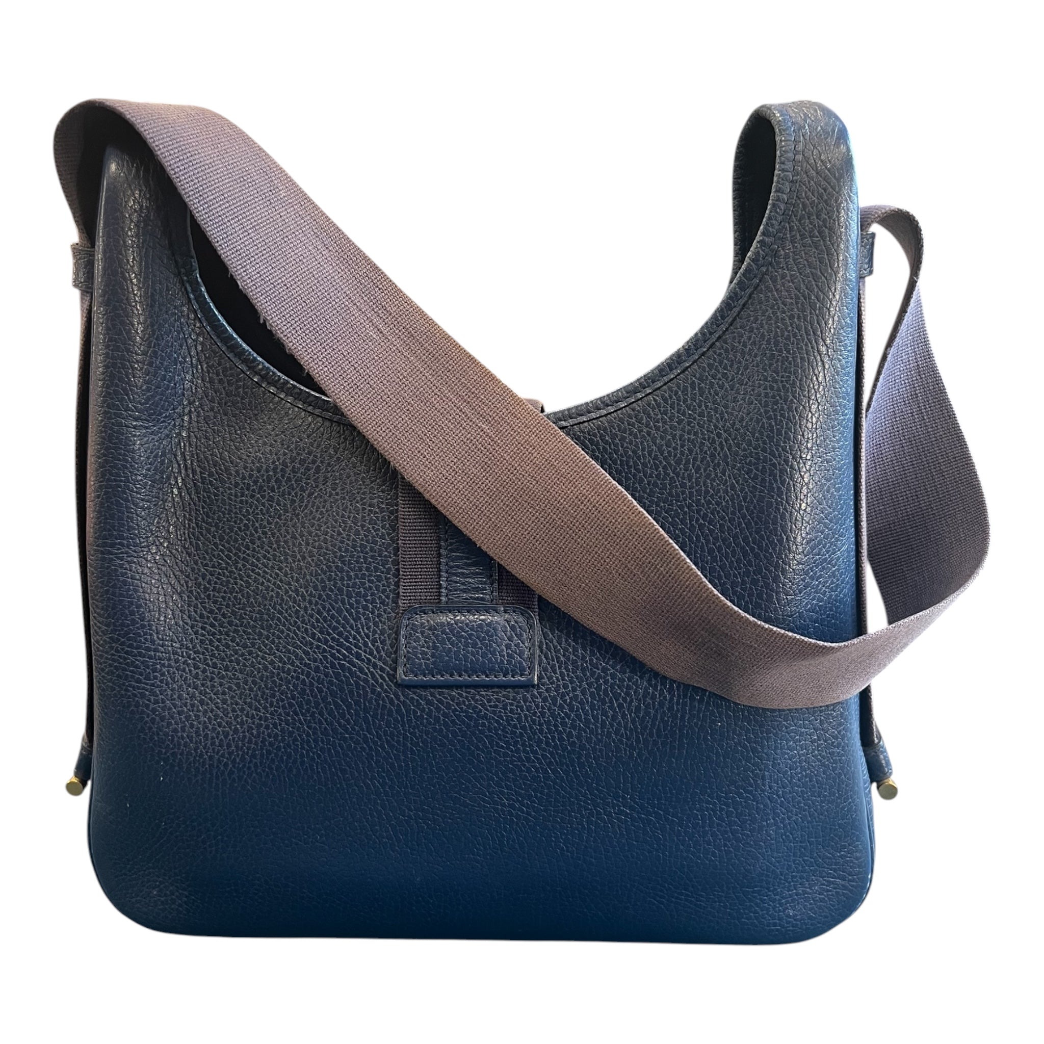 Hermès Evelyne Shoulder Bag in Midnight Blue Leather