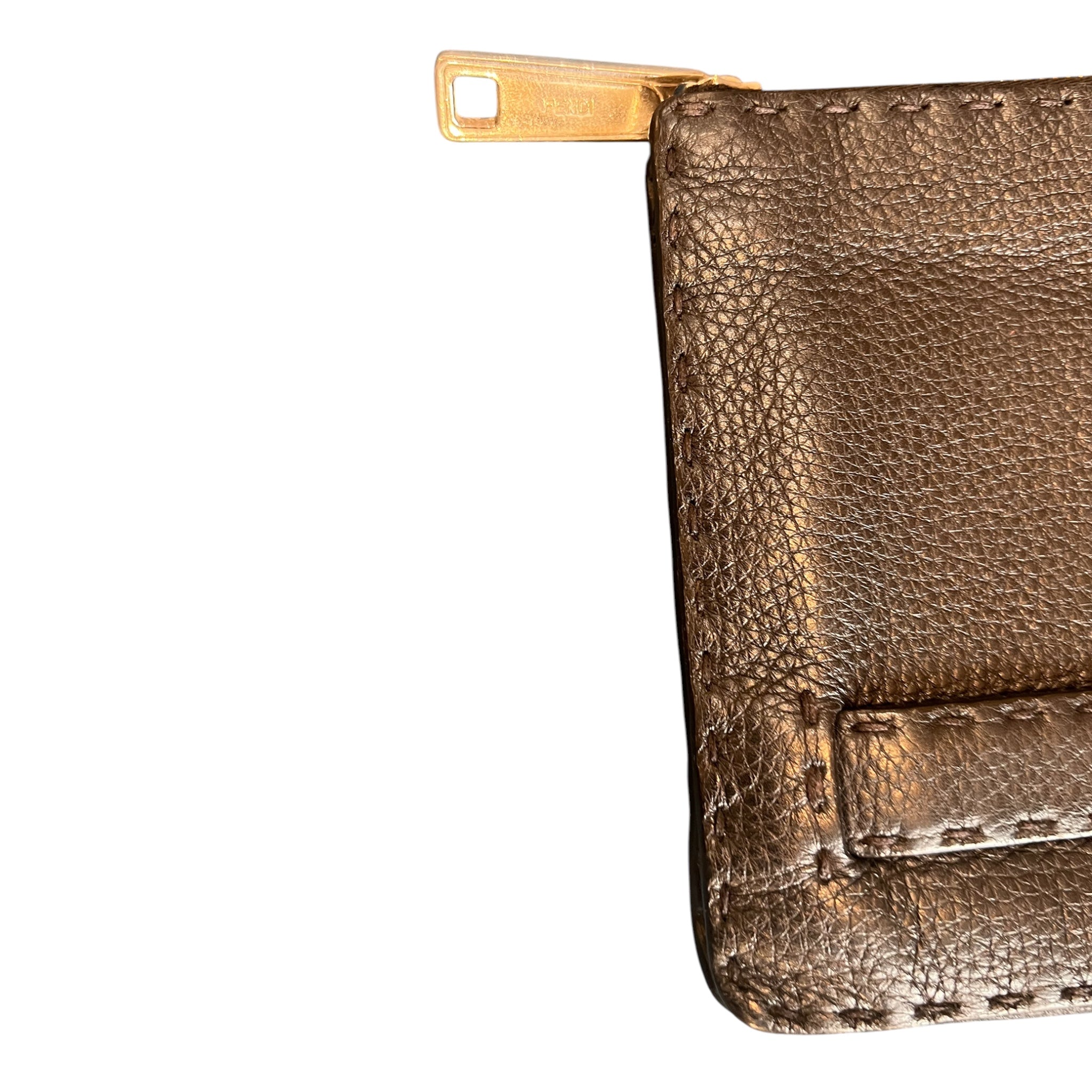 Fendi Black Grained Leather Clutch