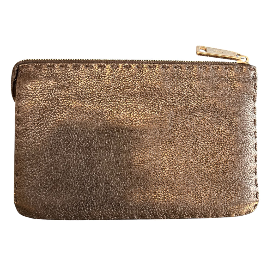 Fendi Black Grained Leather Clutch