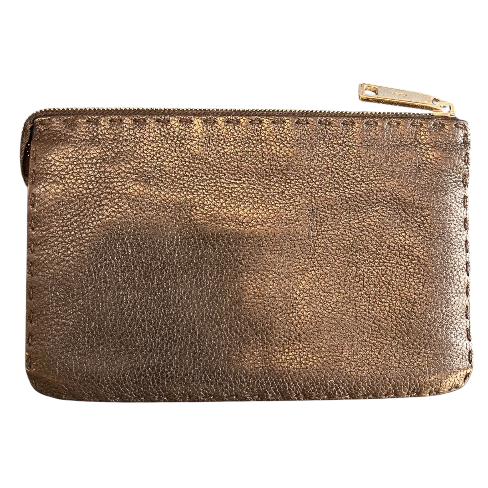 Fendi Black Grained Leather Clutch