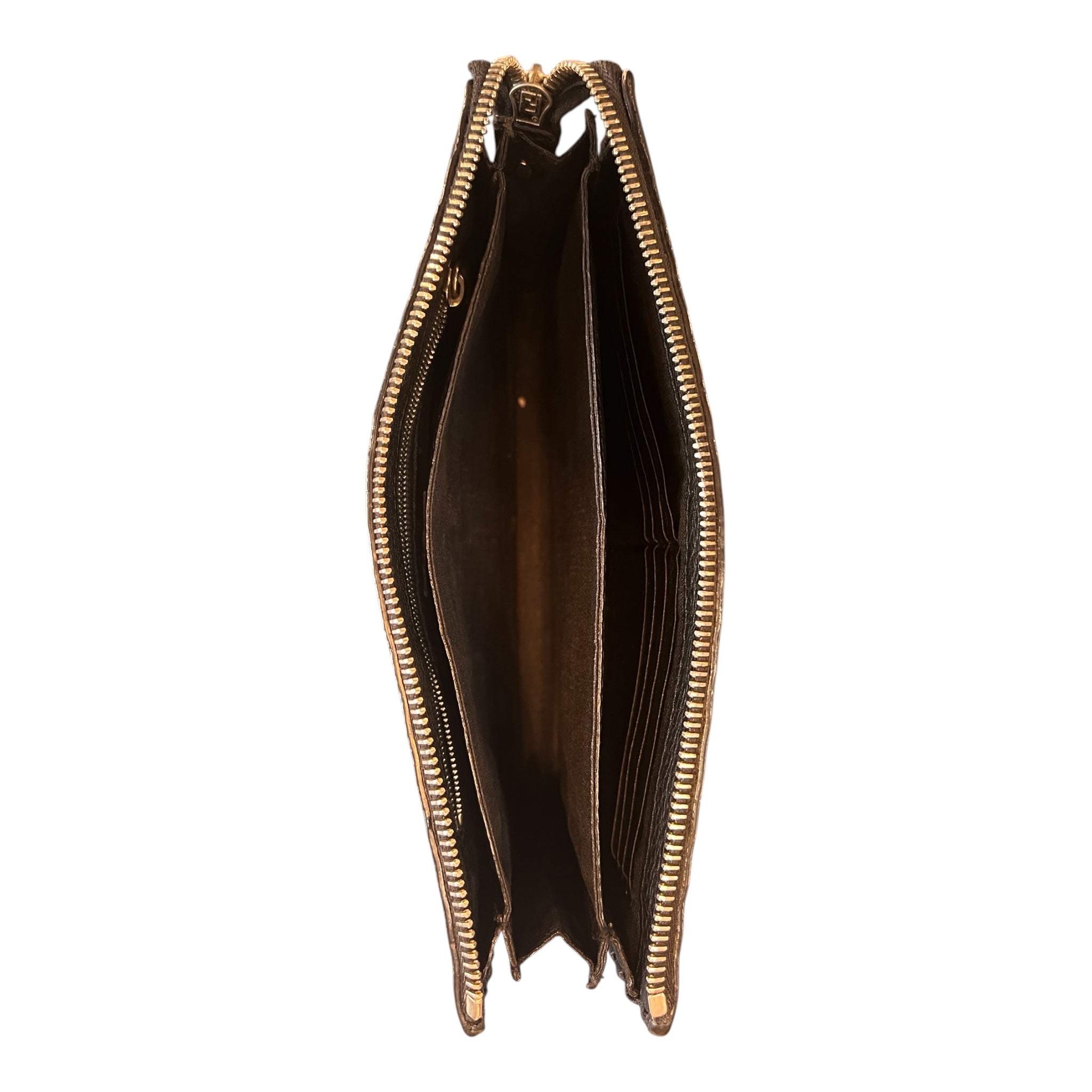 Fendi Black Grained Leather Clutch
