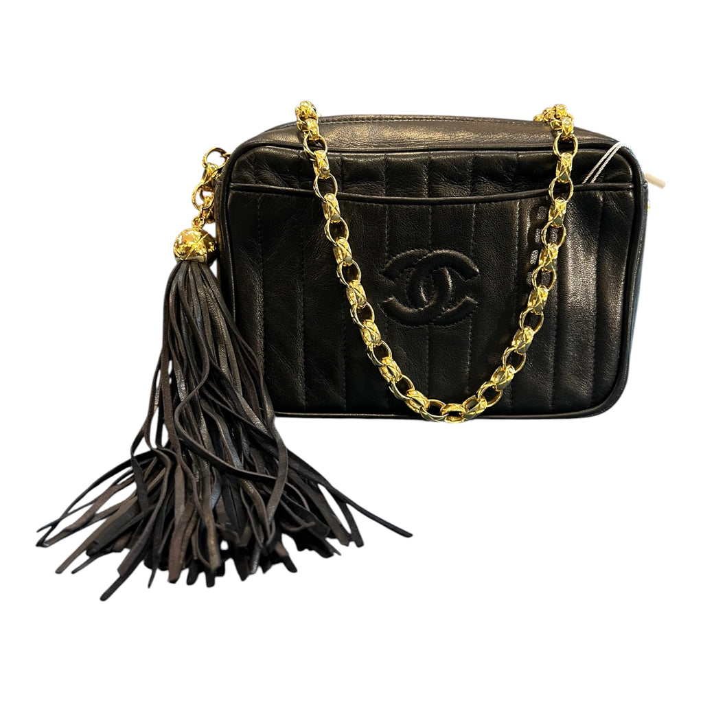 1991 Chanel CC Quilted Lambskin Tassel Camera Bag