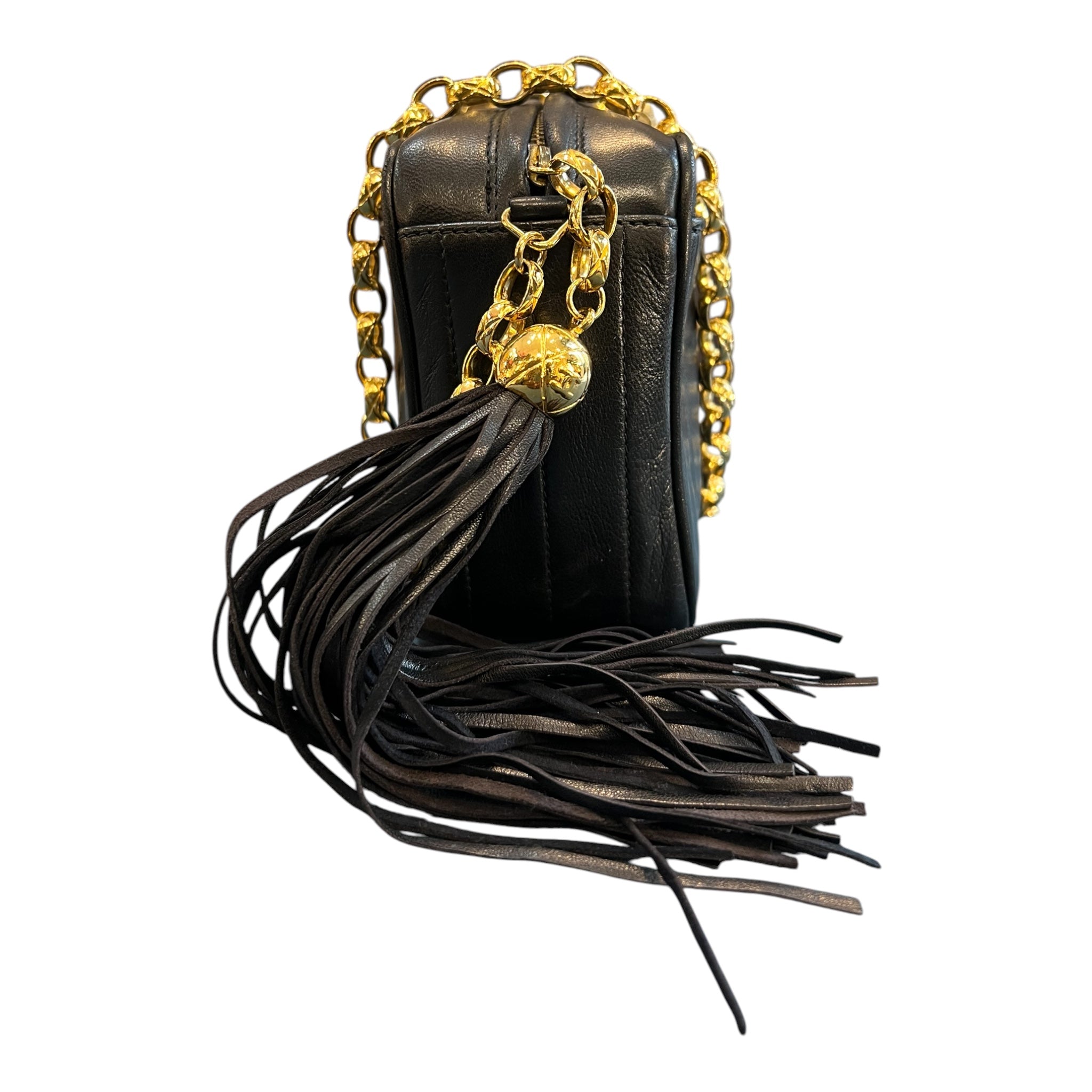 1991 Chanel CC Quilted Lambskin Tassel Camera Bag