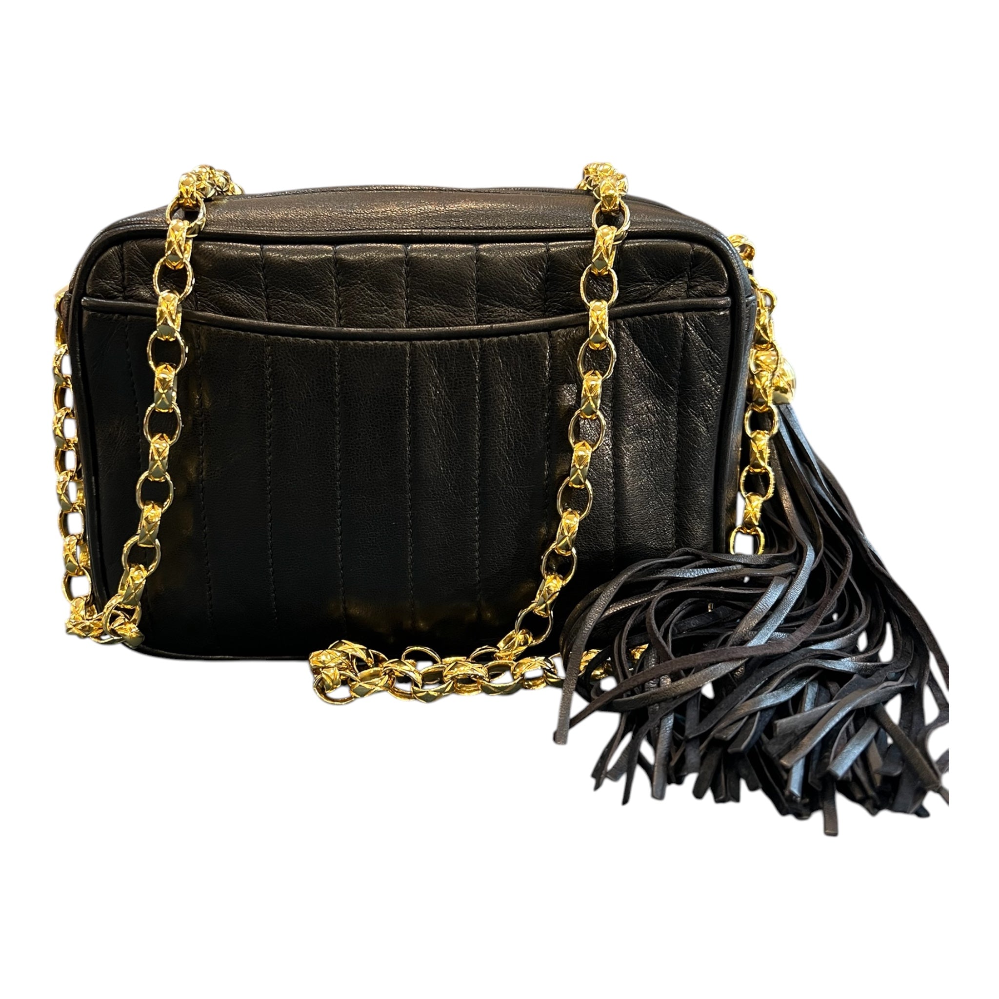 1991 Chanel CC Quilted Lambskin Tassel Camera Bag