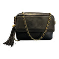 1994 Chanel CC Stitched Lambskin Tassel Flap Crossbody Bag