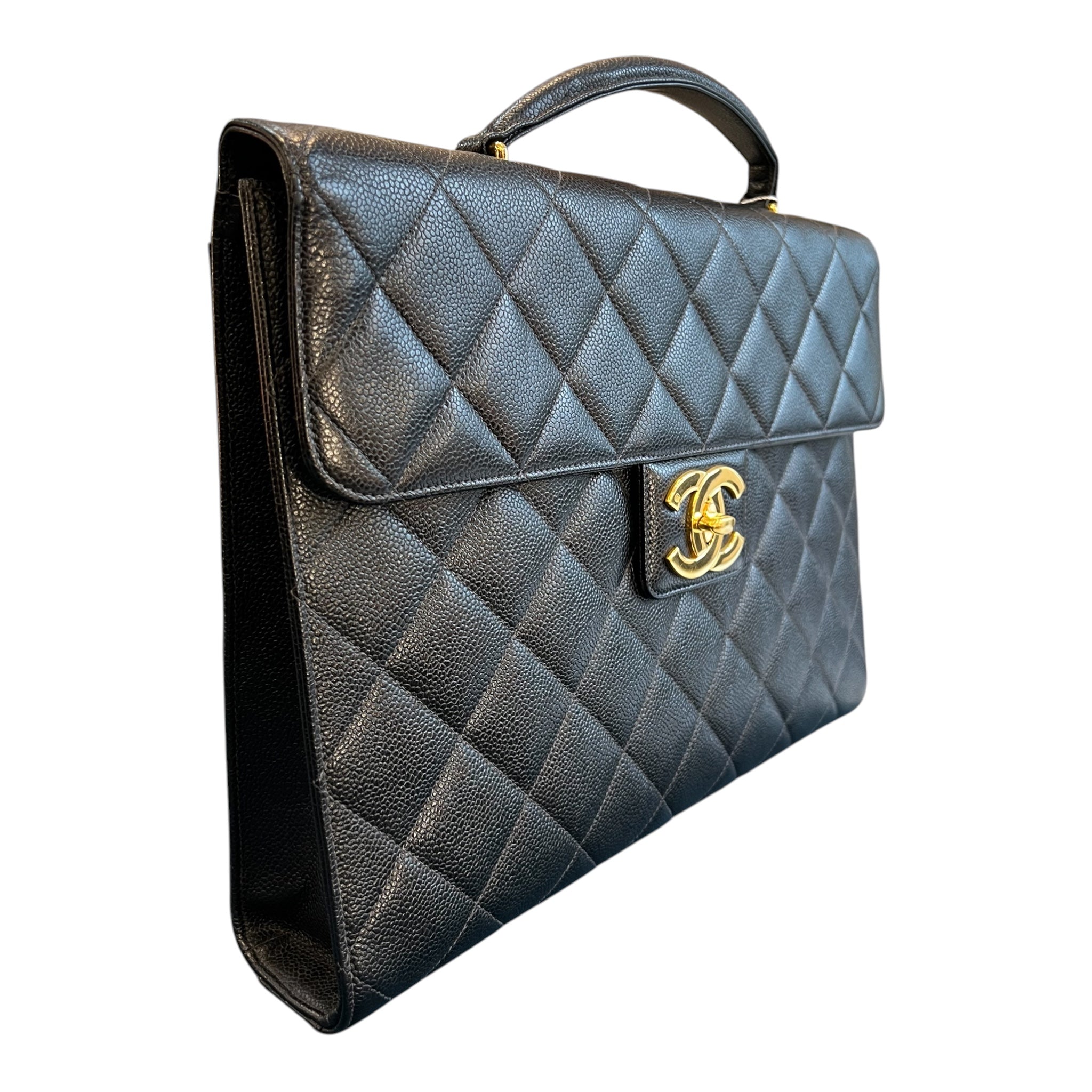 1996 Chanel CC Quilted Caviar Briefcase