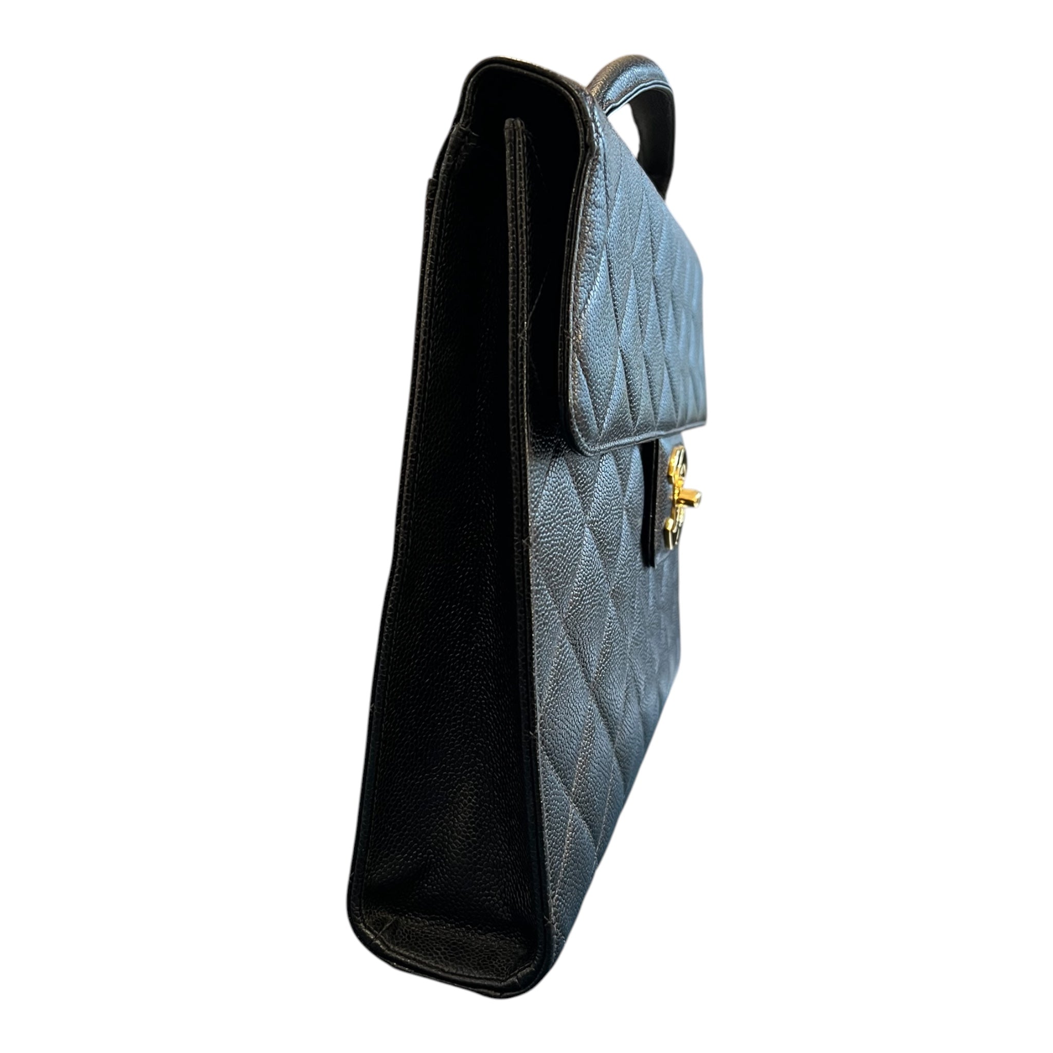 1996 Chanel CC Quilted Caviar Briefcase