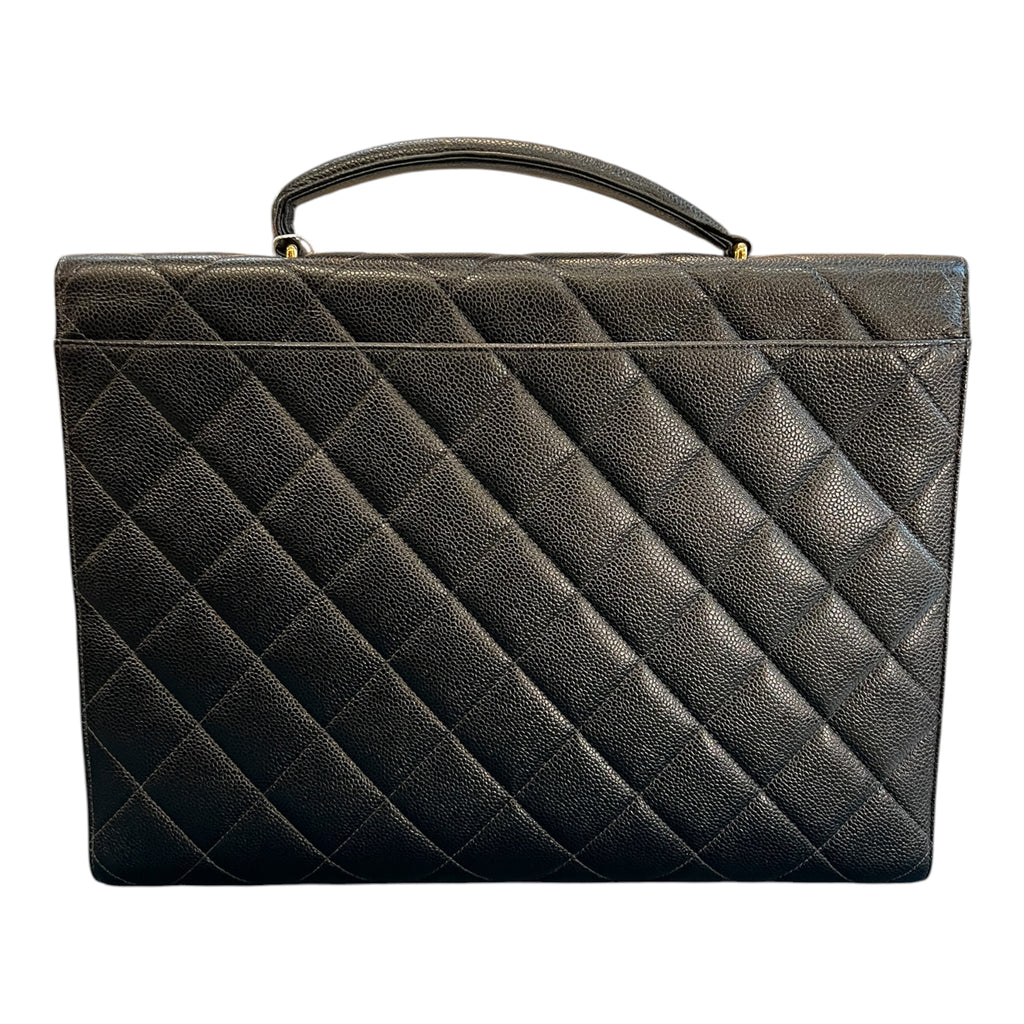 1996 Chanel CC Quilted Caviar Briefcase