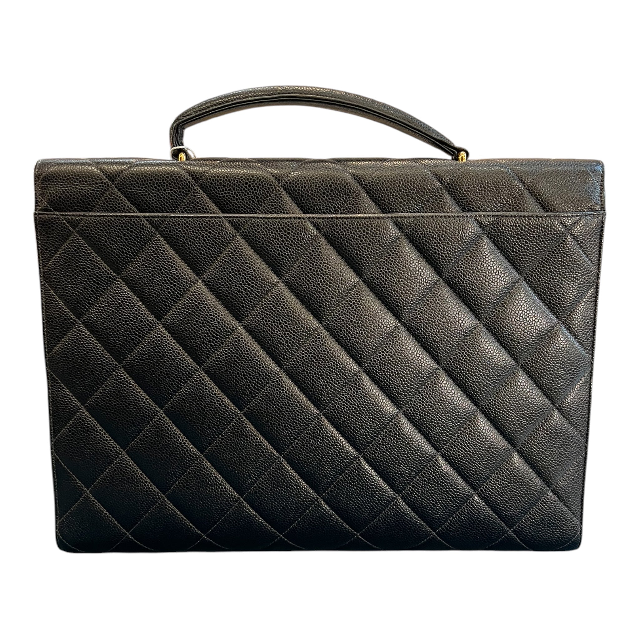 1996 Chanel CC Quilted Caviar Briefcase