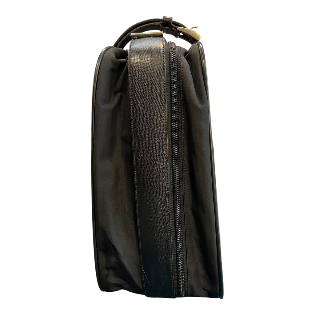 Prada Saffiano Trimmed Tessuto Suitcase Bag