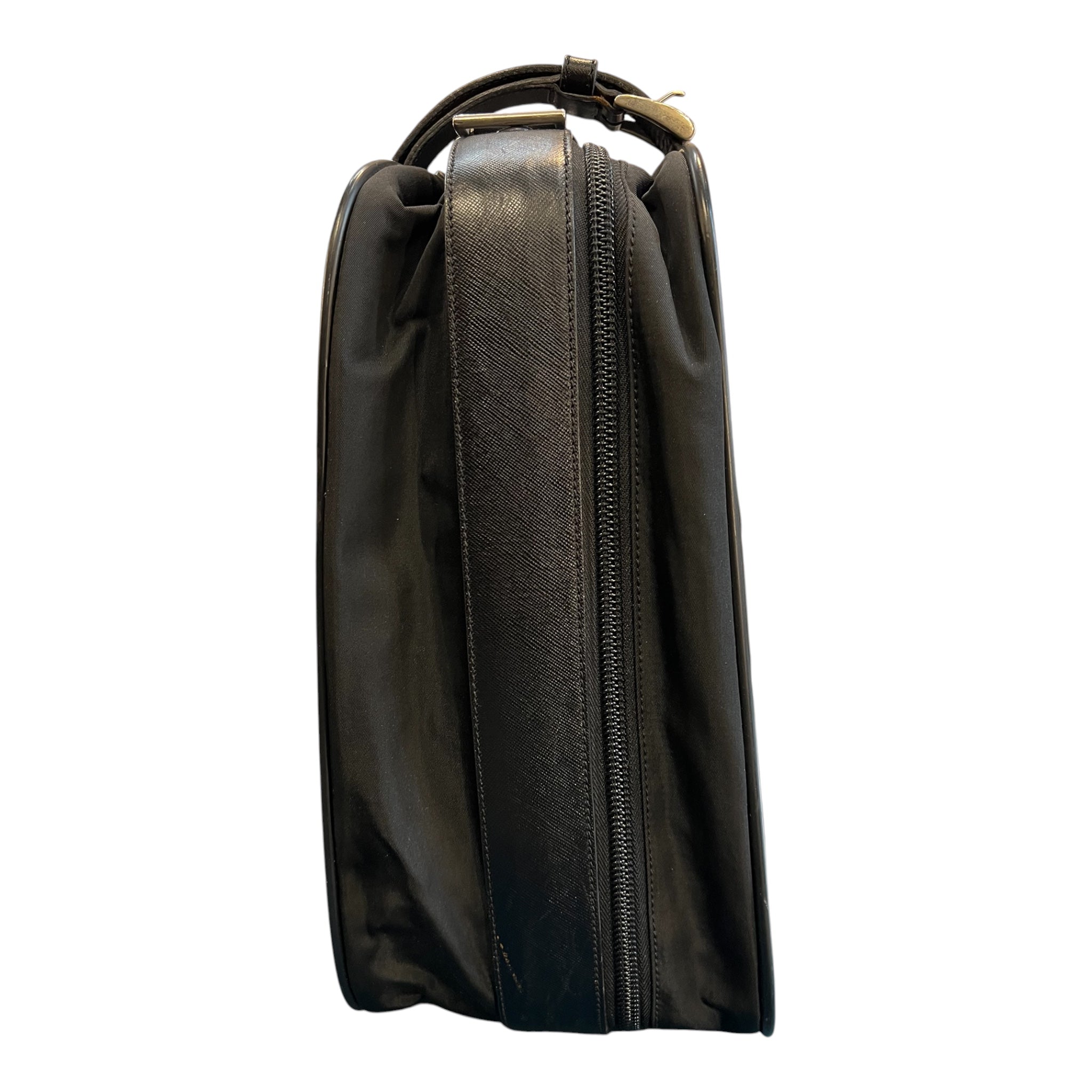 Prada Saffiano Trimmed Tessuto Suitcase Bag