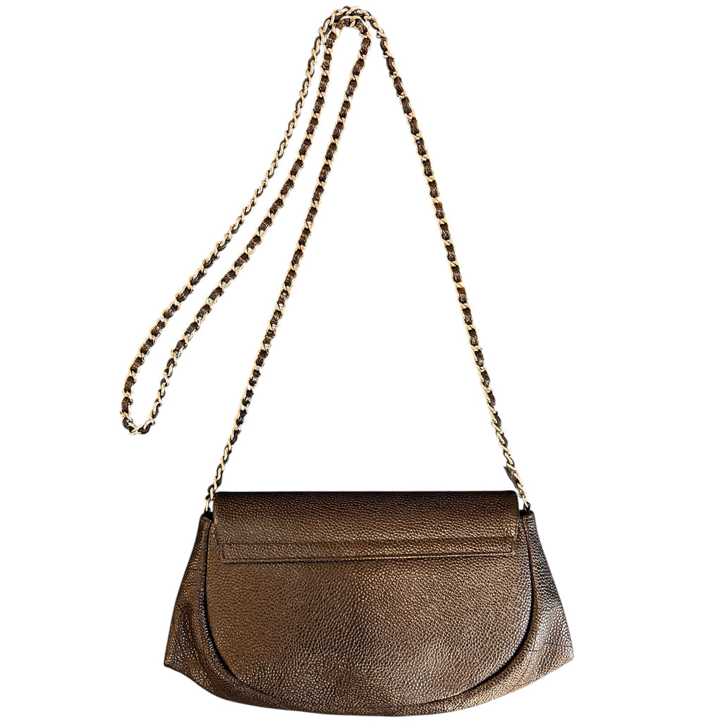2011 Chanel CC Caviar Half Moon Wallet on Chain