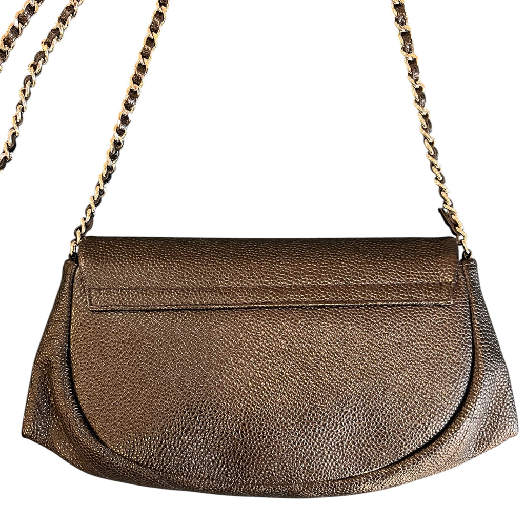 2011 Chanel CC Caviar Half Moon Wallet on Chain