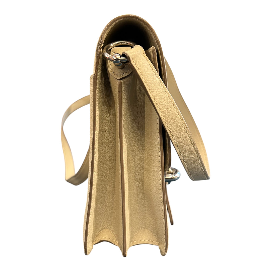Hermès Beige Caviar Leather Shoulder Bag
