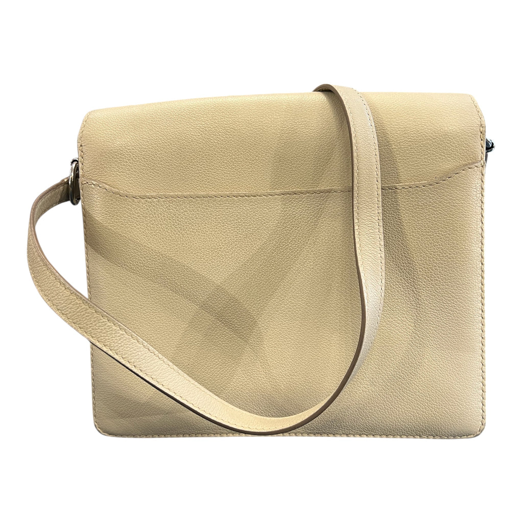 Hermès Beige Caviar Leather Shoulder Bag