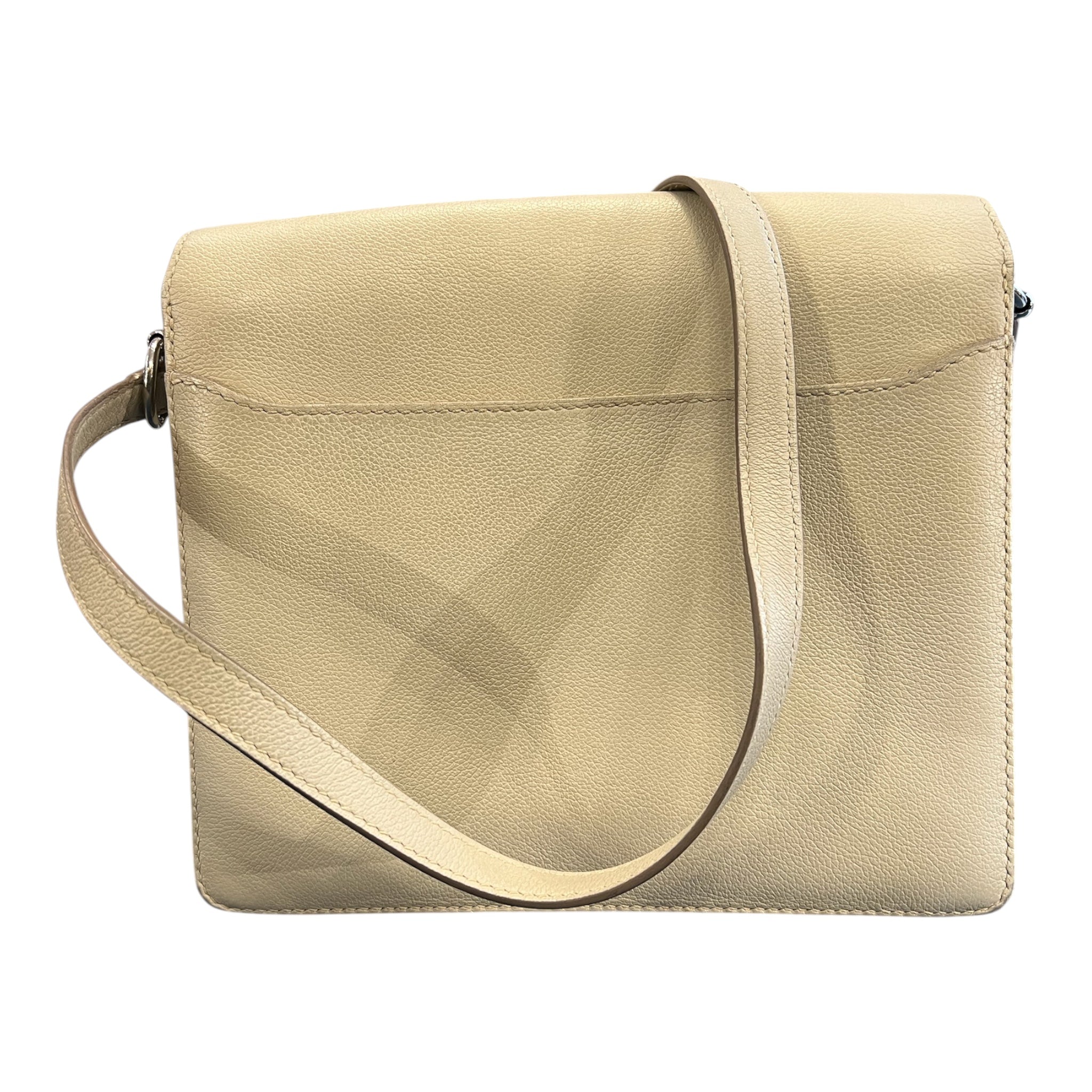 Hermès Beige Caviar Leather Shoulder Bag