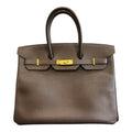 2010 Hermes Birkin Handbag 35, Brown Grained Leather