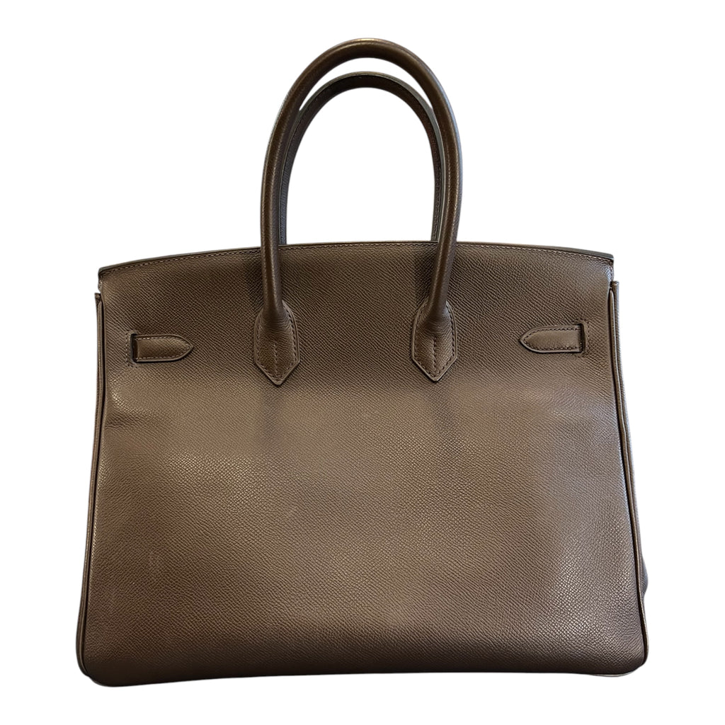 2010 Hermes Birkin Handbag 35, Brown Grained Leather