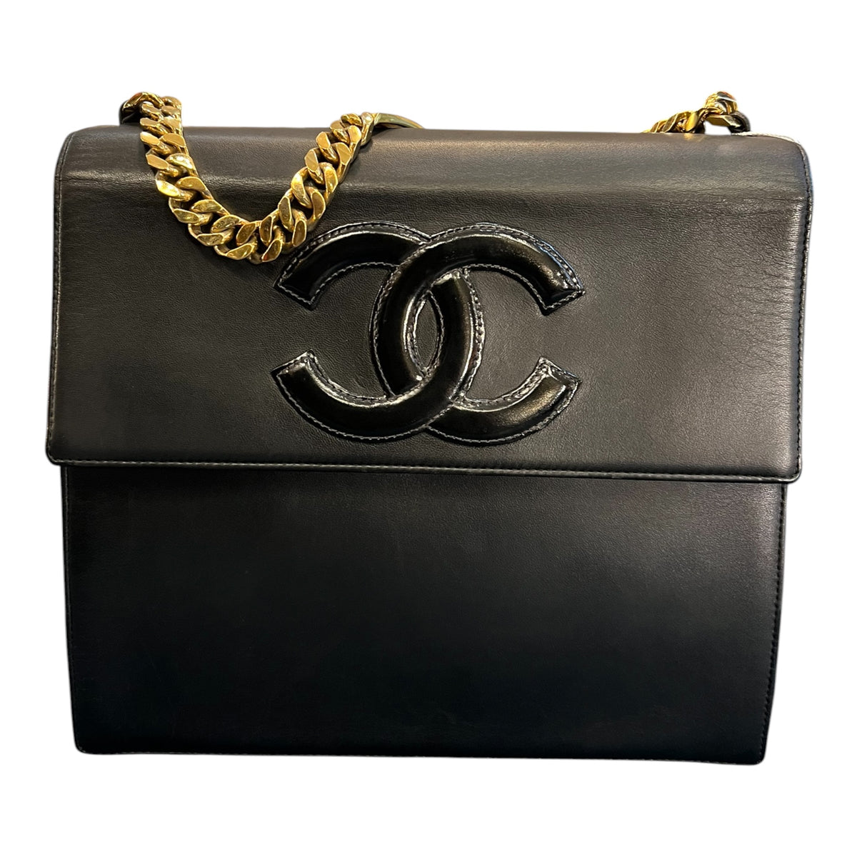 1996 Chanel CC Lambskin Chain Top Handle Flap