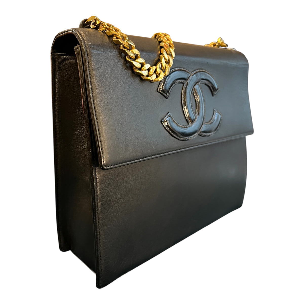 1996 Chanel CC Lambskin Chain Top Handle Flap