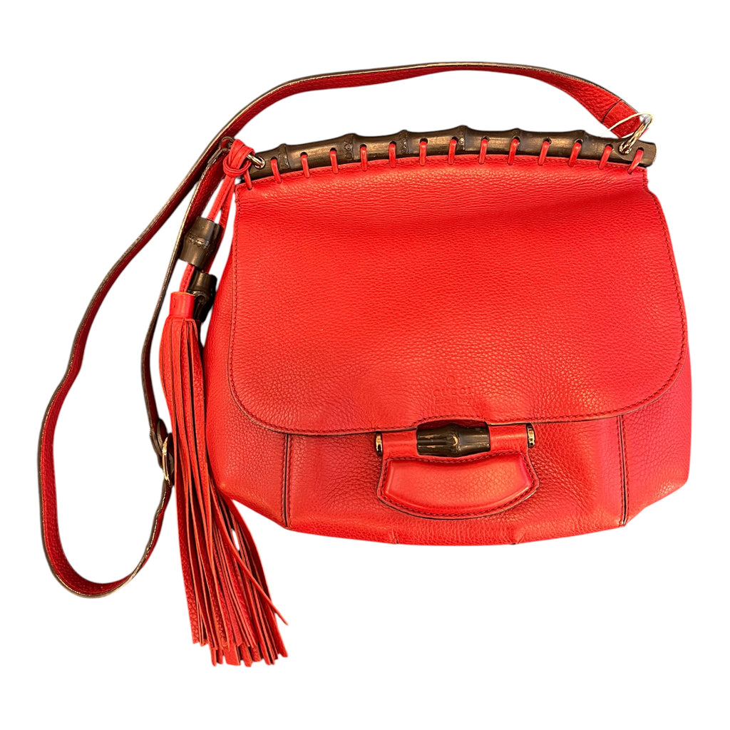 Gucci Medium Leather Bamboo New Fringe Crossbody