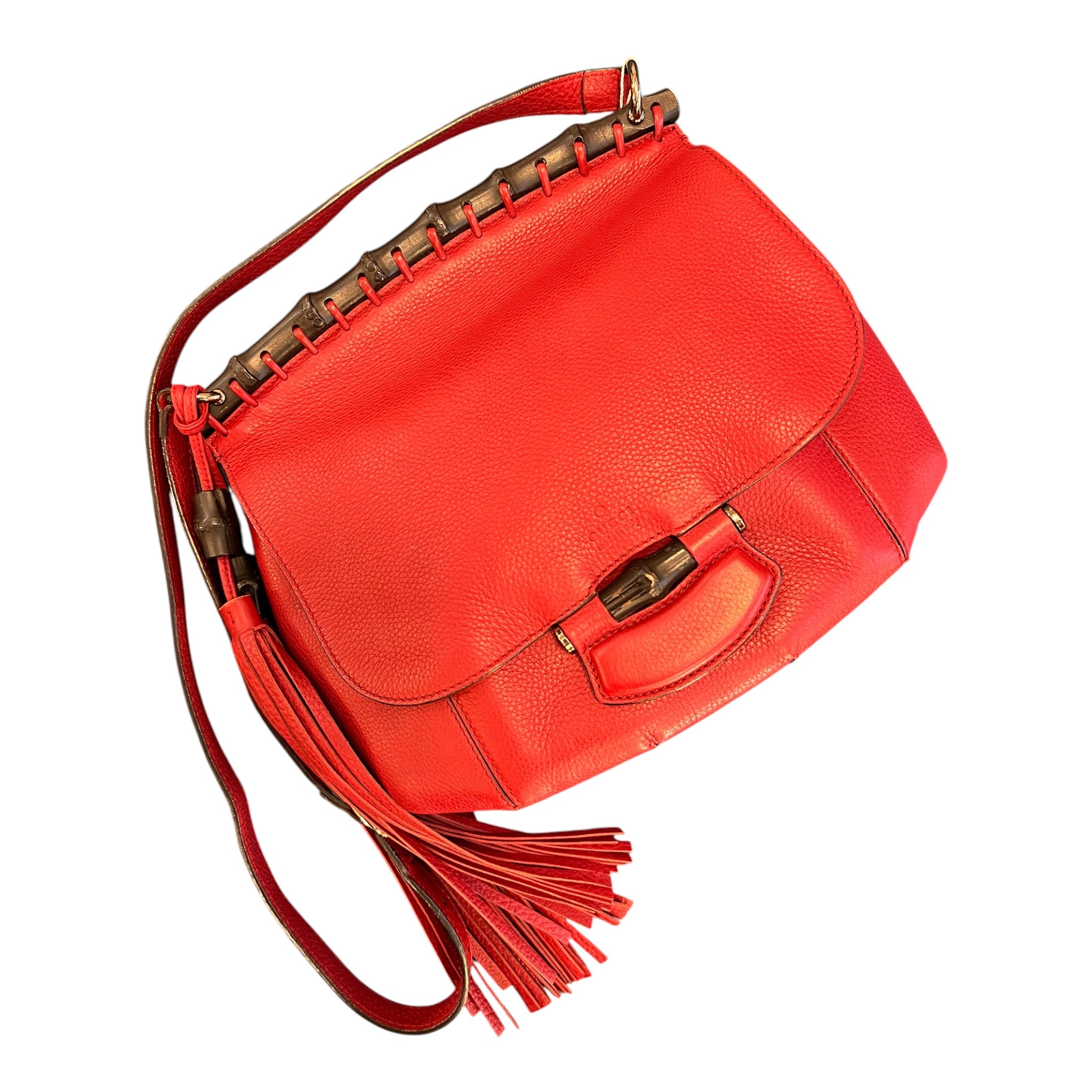 Gucci Medium Leather Bamboo New Fringe Crossbody