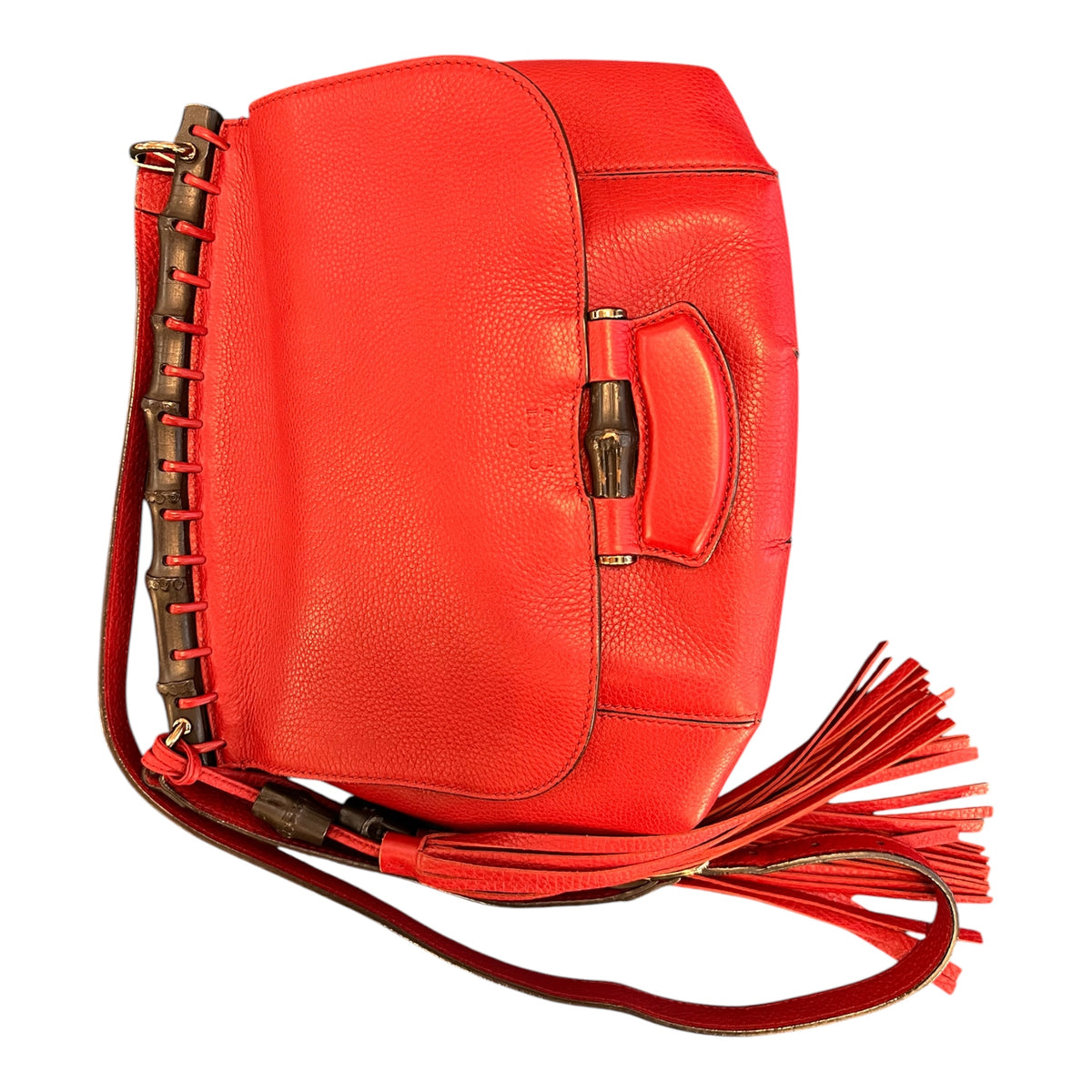 Gucci Medium Leather Bamboo New Fringe Crossbody