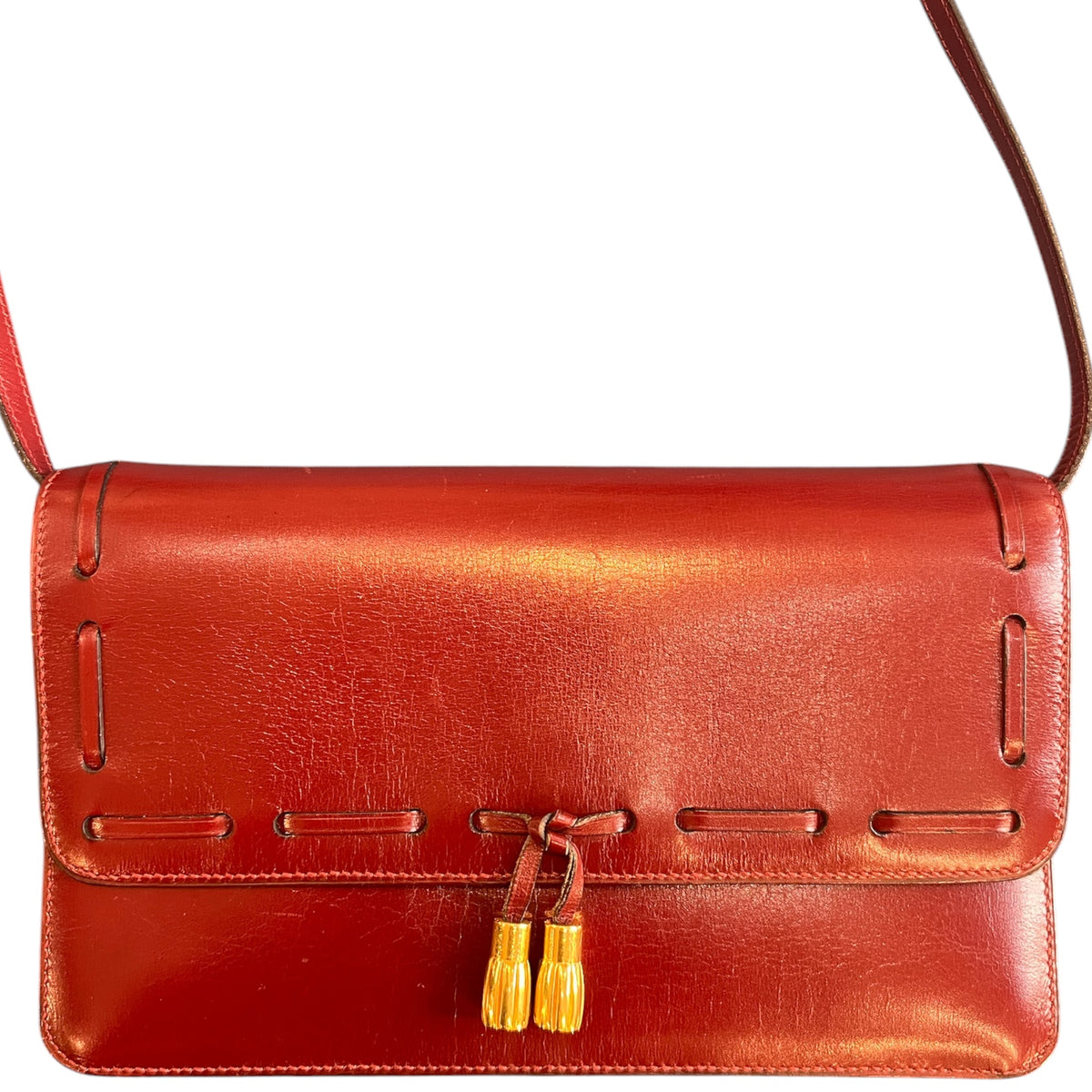 Hermès Bordeaux Leather Shoulder Bag