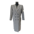 Saint Laurent Long Gray Checkered Coat