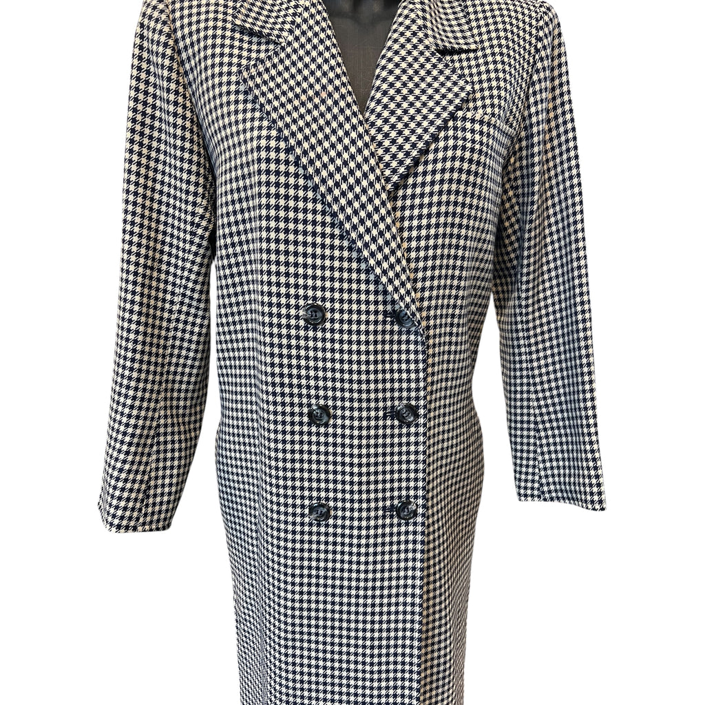 Saint Laurent Long Gray Checkered Coat