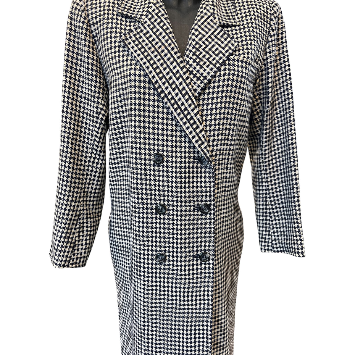Saint Laurent Long Gray Checkered Coat