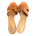 Brown Leather Hermes Heeled Sandals