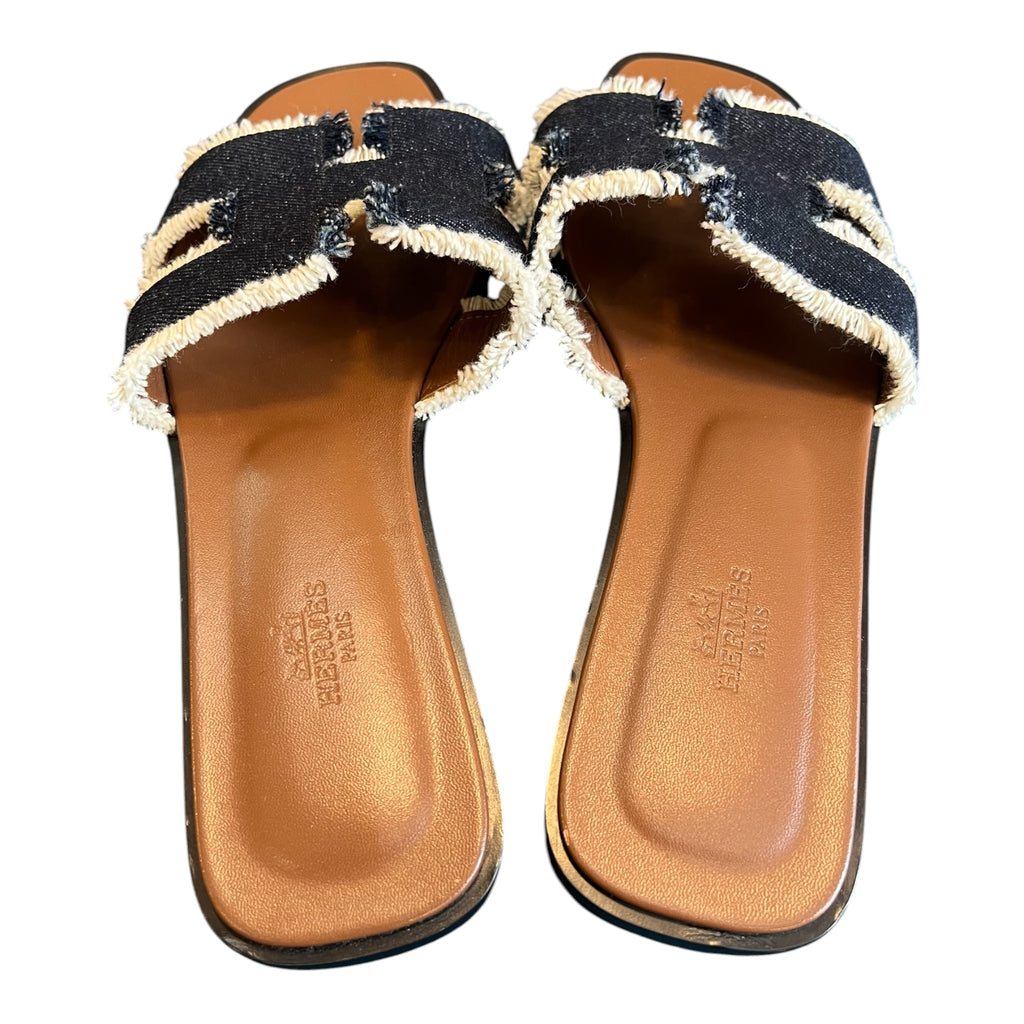 Hermès Blue Denim Sandals