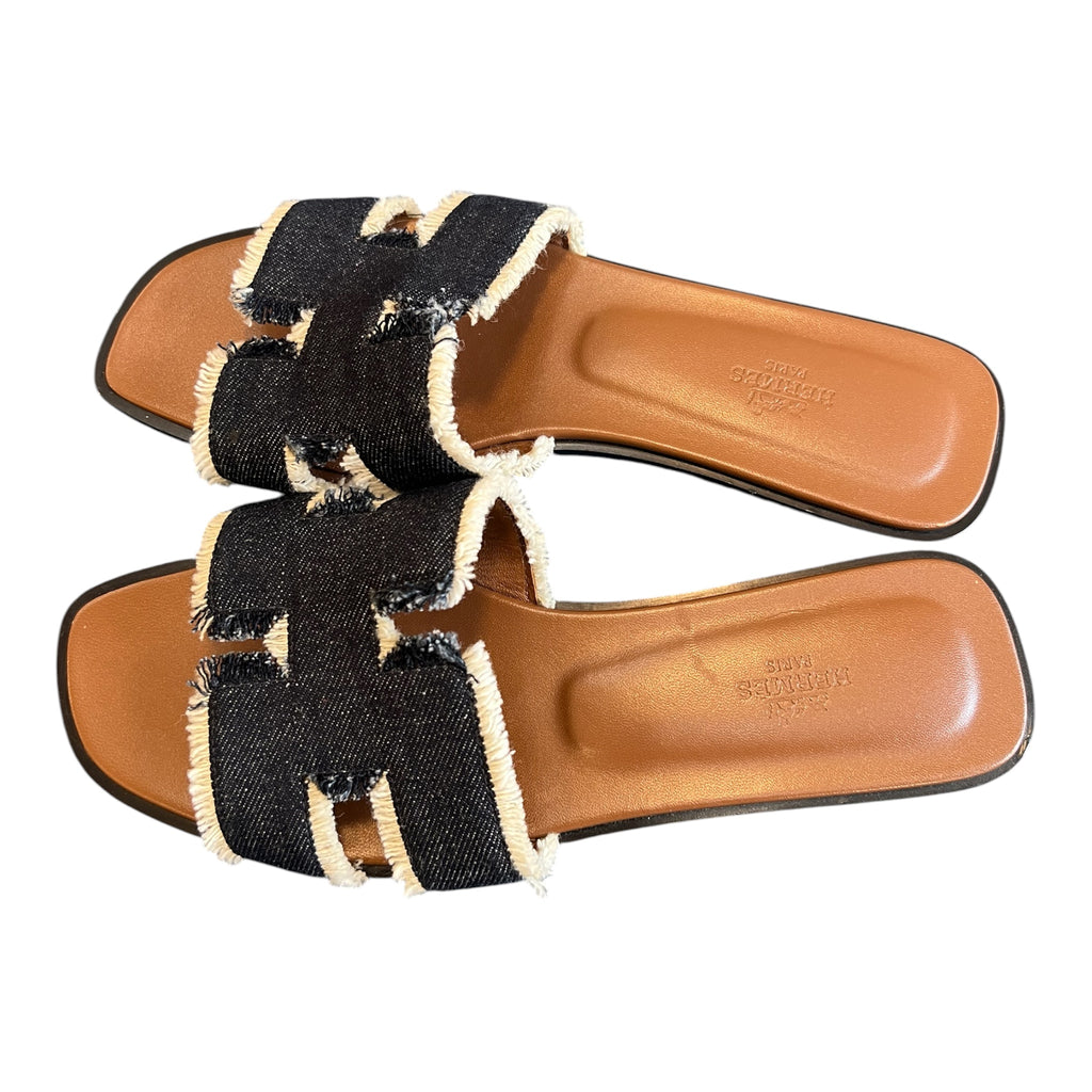 Hermès Blue Denim Sandals