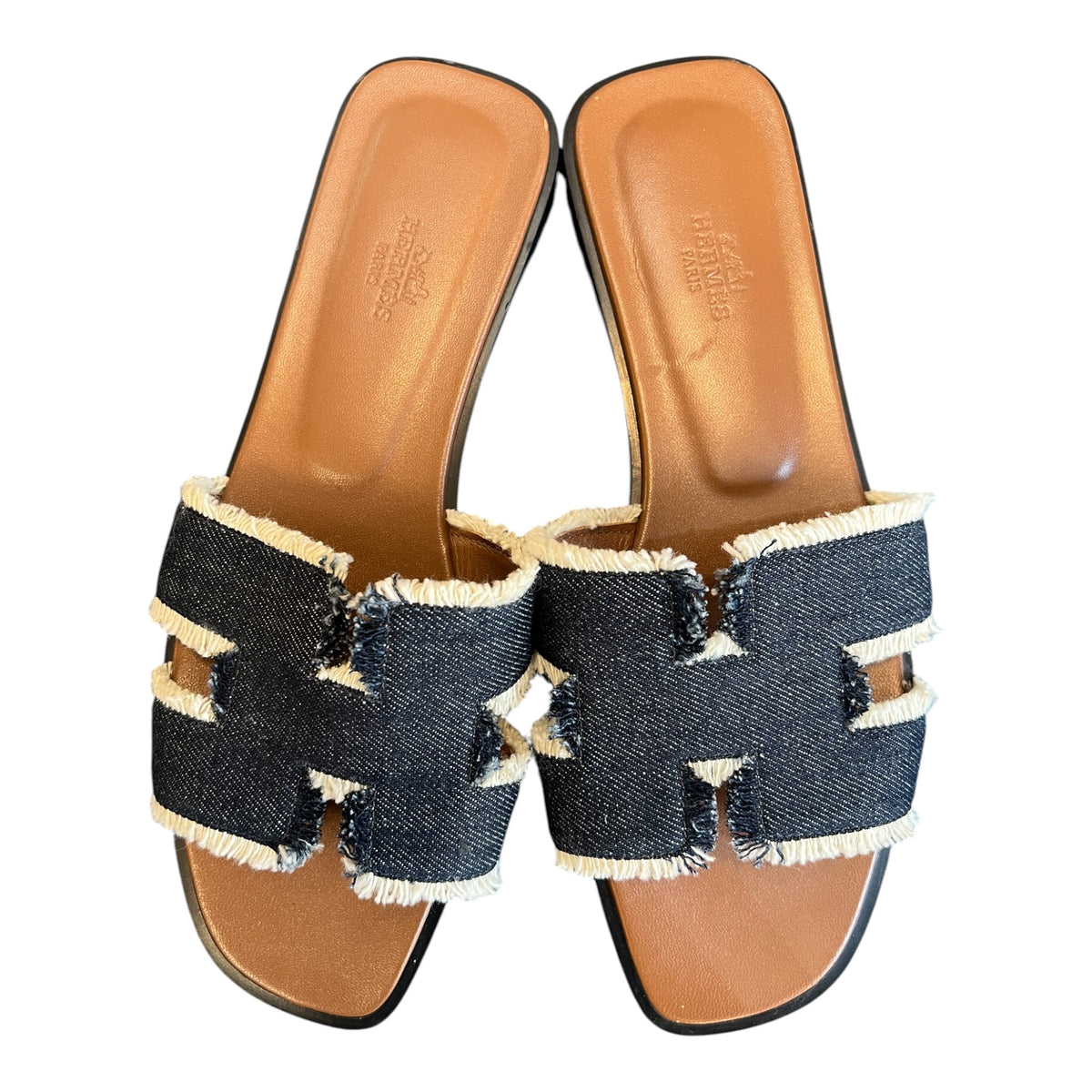 Hermès Blue Denim Sandals