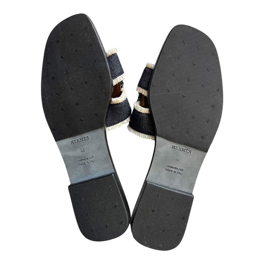 Hermès Blue Denim Sandals