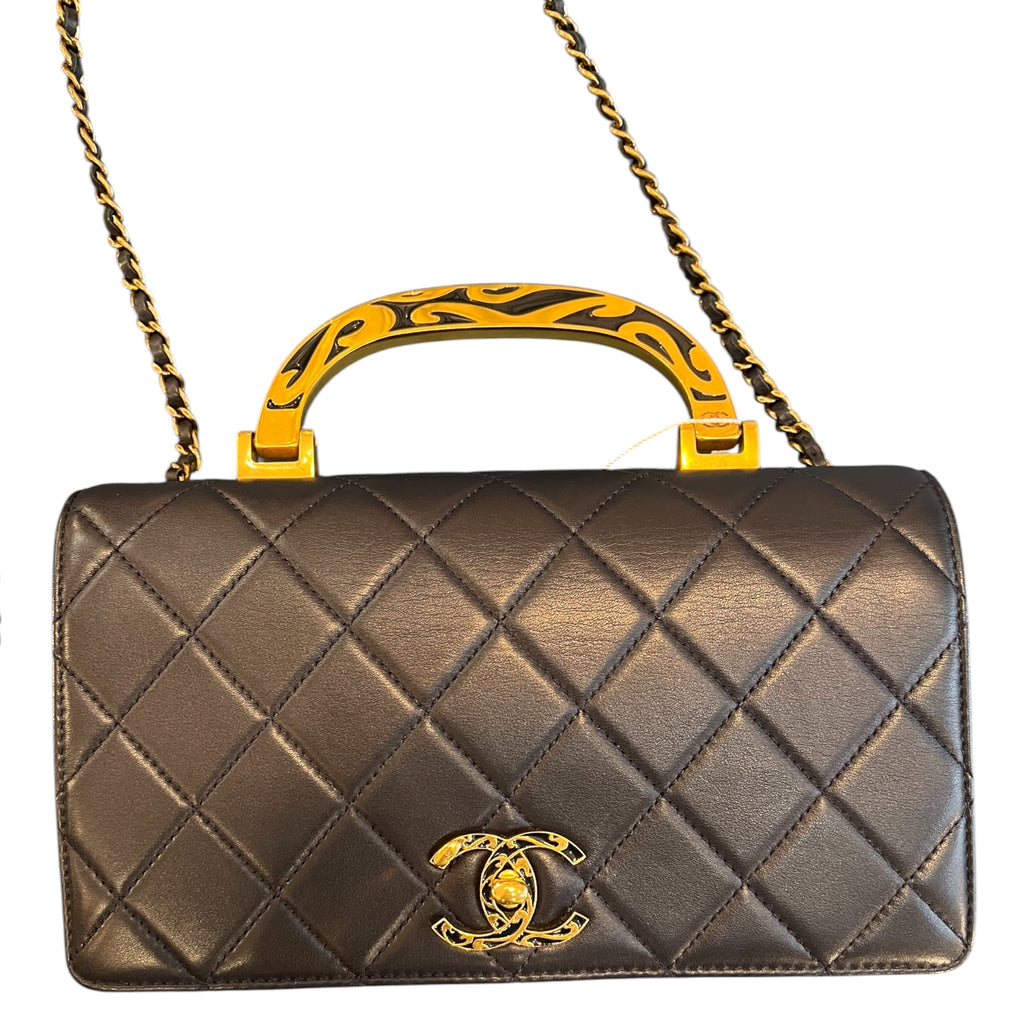 2015 Chanel Small Quilted Lambskin Art Nouvelle Flap Bag