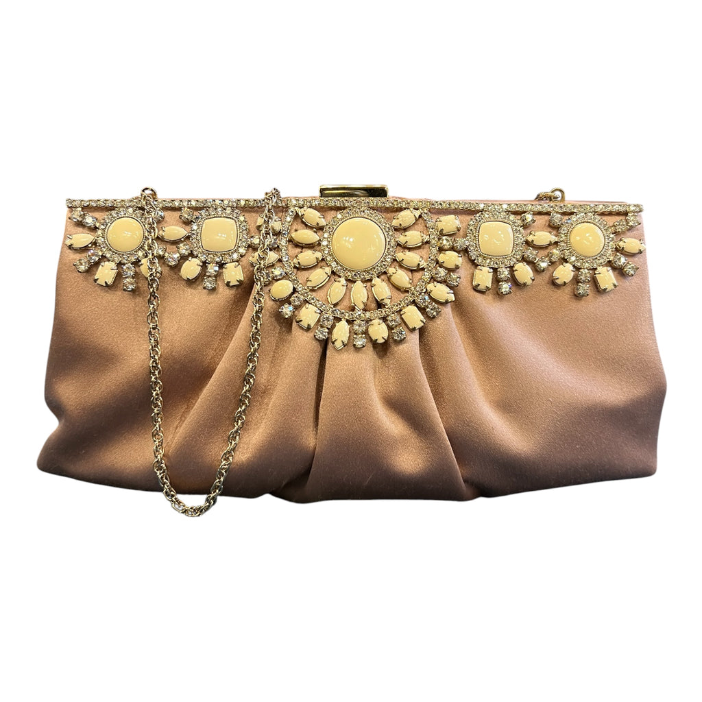 Pink Valentino Satin Clutch Bag with Charms