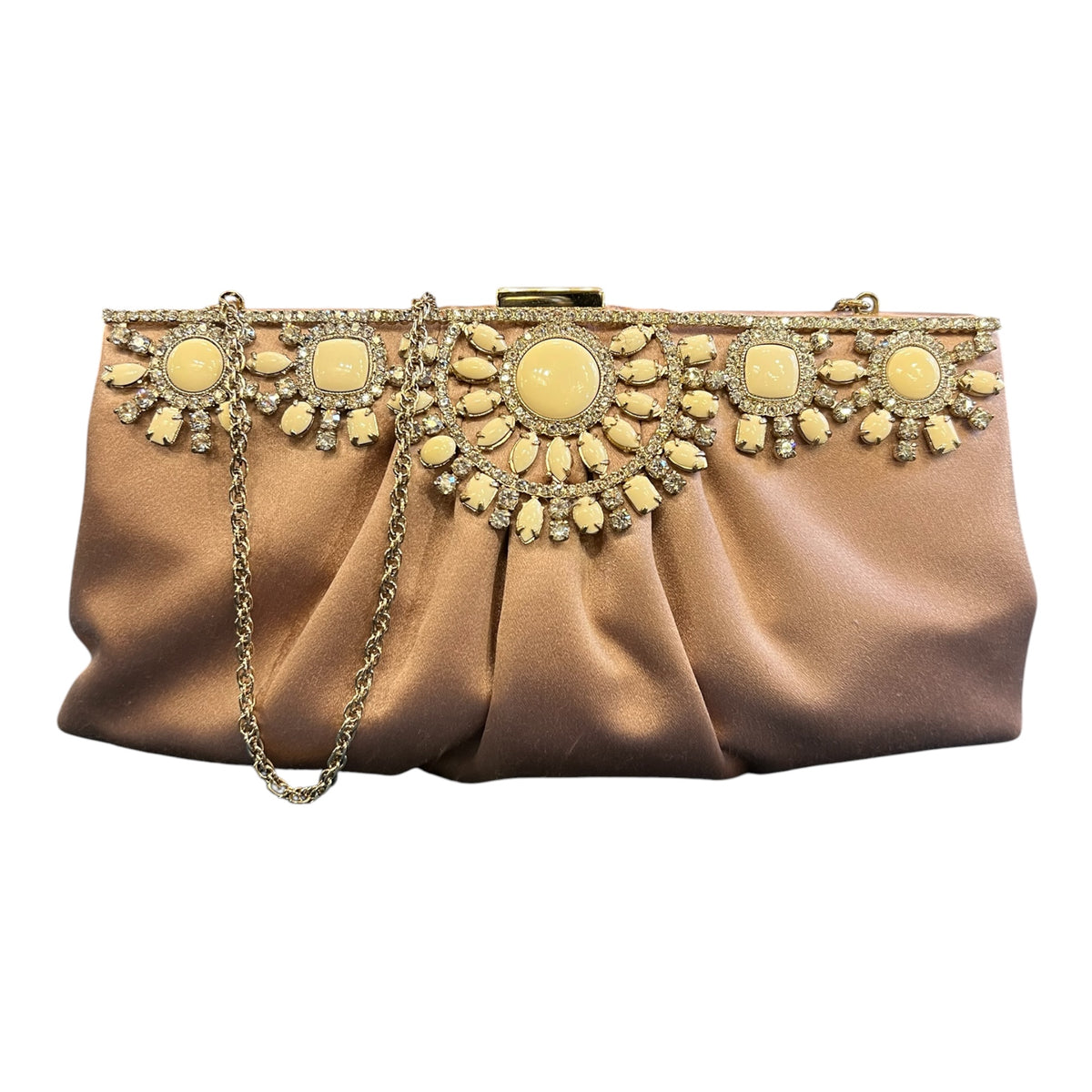 Pink Valentino Satin Clutch Bag with Charms